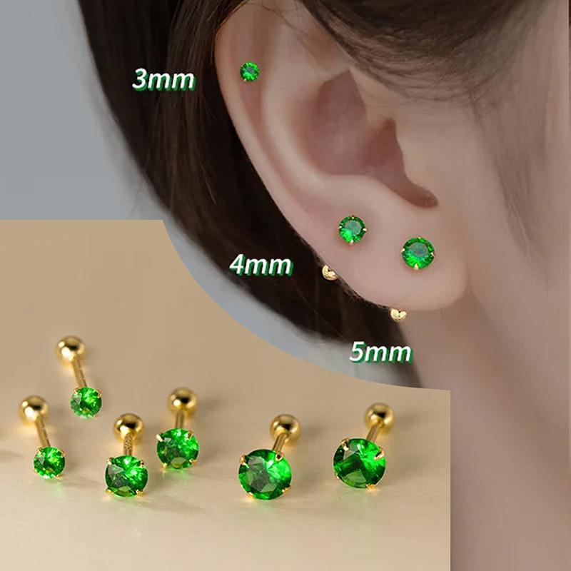 6pcs/Set Stainless Steel & Ear Bone Stud Earrings For Women