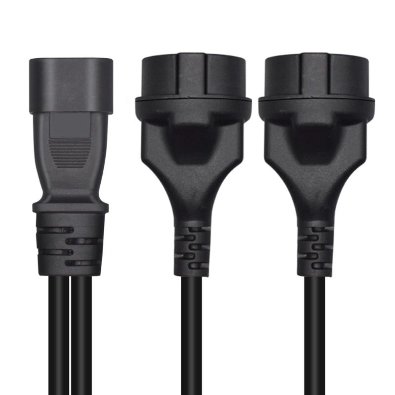 Power Adapter Cord With C14 To European Standard 4.0MM Socket, 10A 1 To 2 Adapter