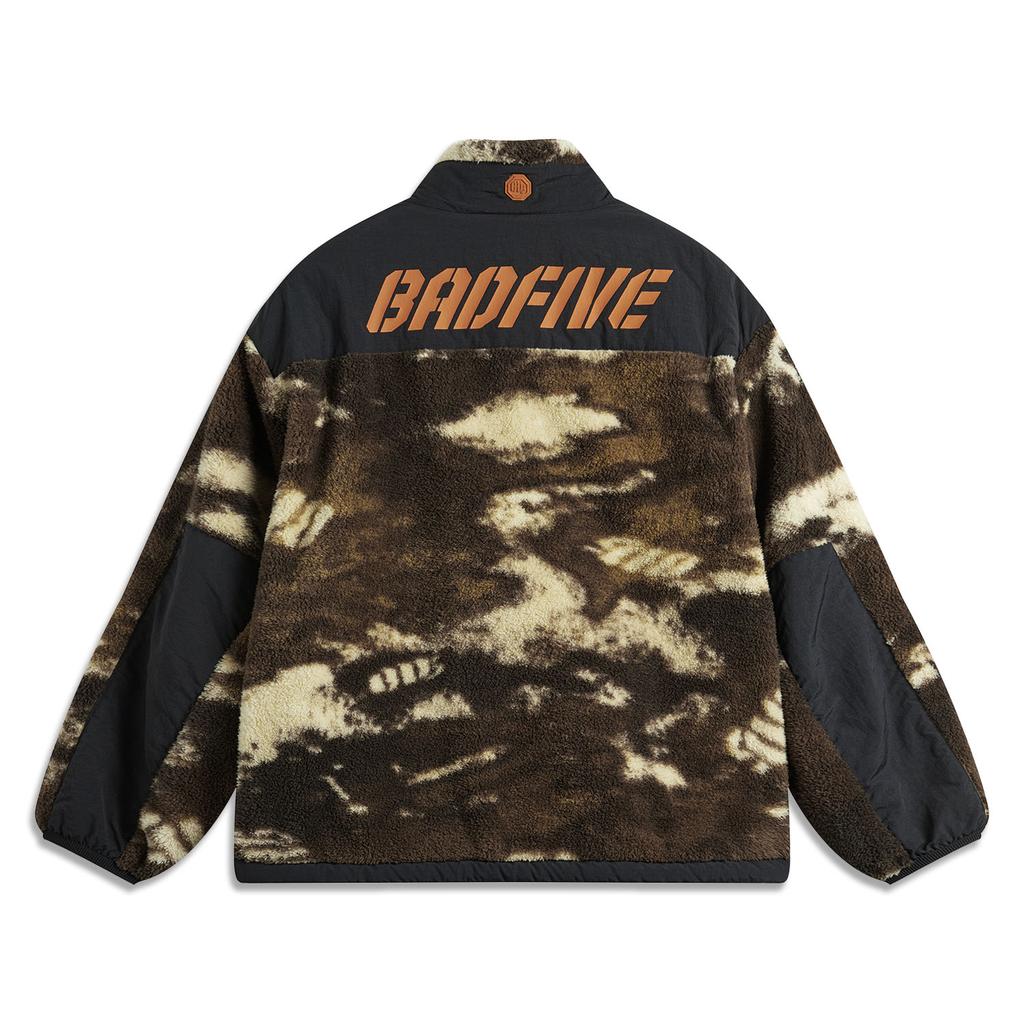 Li Ning Badfive Volná Pohodlná Teplá Prodyšná Bunda Pánská Bunda Maskáčová Černá AFDU507-3