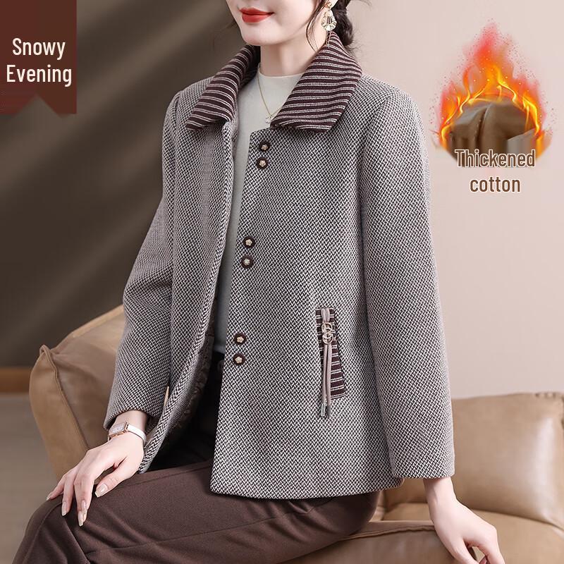 

XUEXI Women s Padded Wool Blend Lapel Coat XL