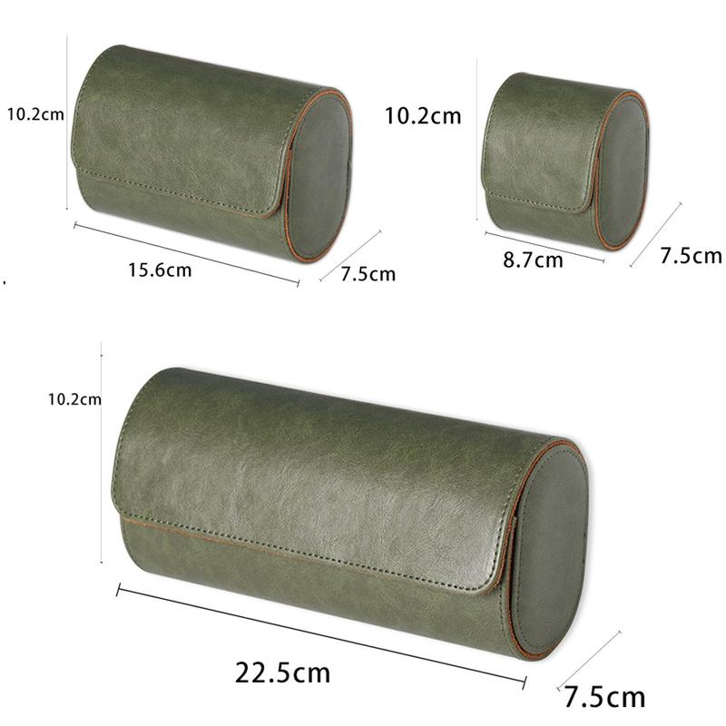 For Men Women Leather Watch Roll 1 2 3 slots Luxury Genuine Storage Box Travel Bag Watch Case Gift Box Watch Pouch