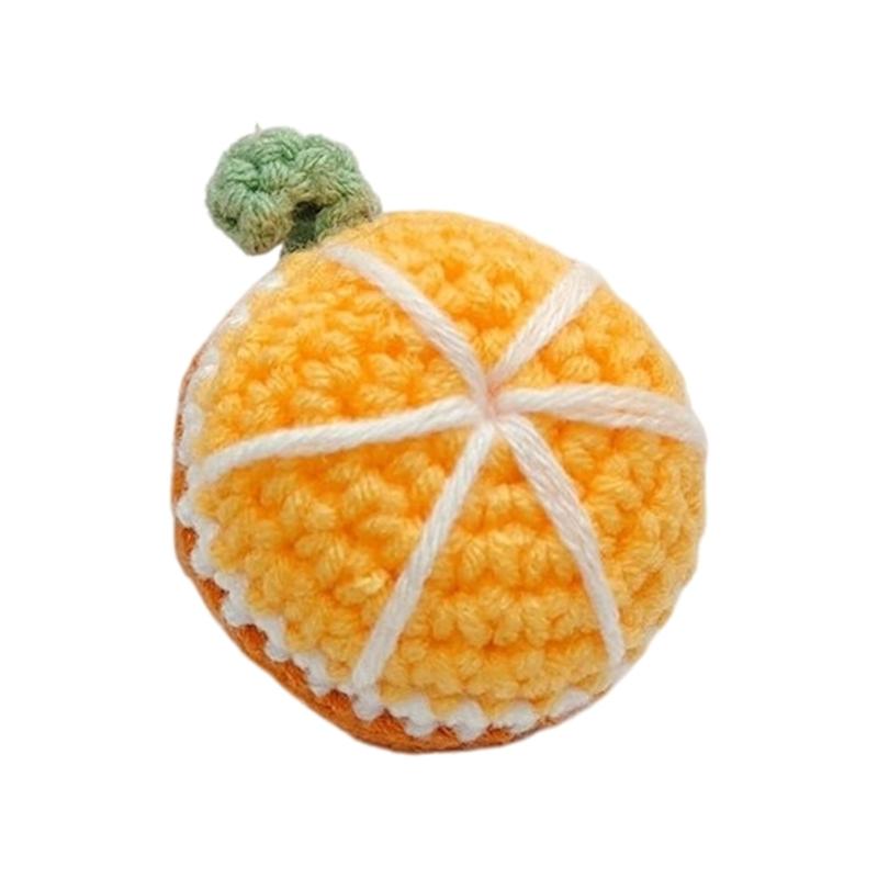 Fashionable Handmade Keychain Accessory Wool Crochted Fruit Pendant Accessories Stylish Women Girls Bag Decoration