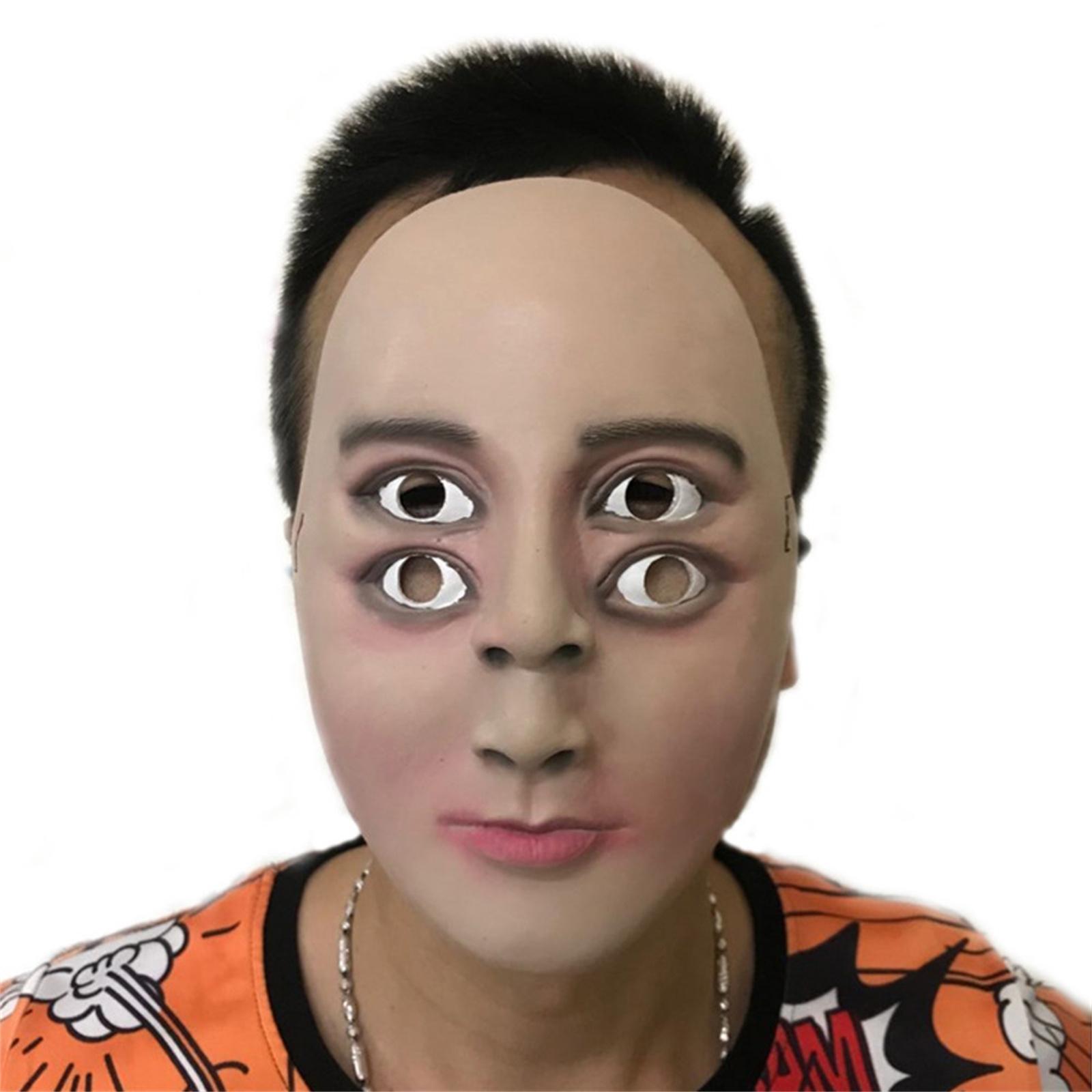 

Halloween Four Eyes Mask Scary Horror Halloween Christmas Cosplay Costume Props Full Face Latex Mask with Elastic Straps різнокольоровий