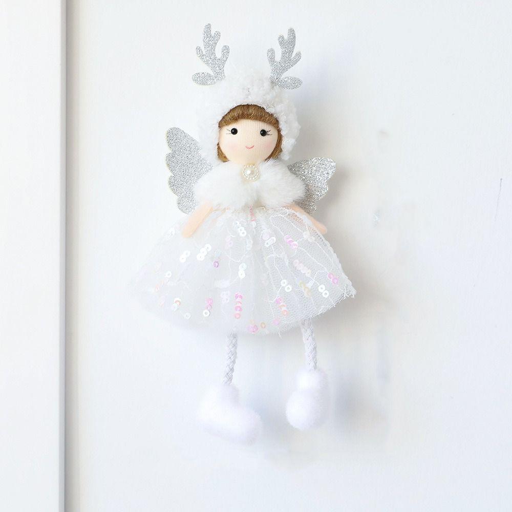 Soft Bead Gauze Skirt Angel Ornaments Handmade Christmas Tree Hanging Decoration  New Year Gift