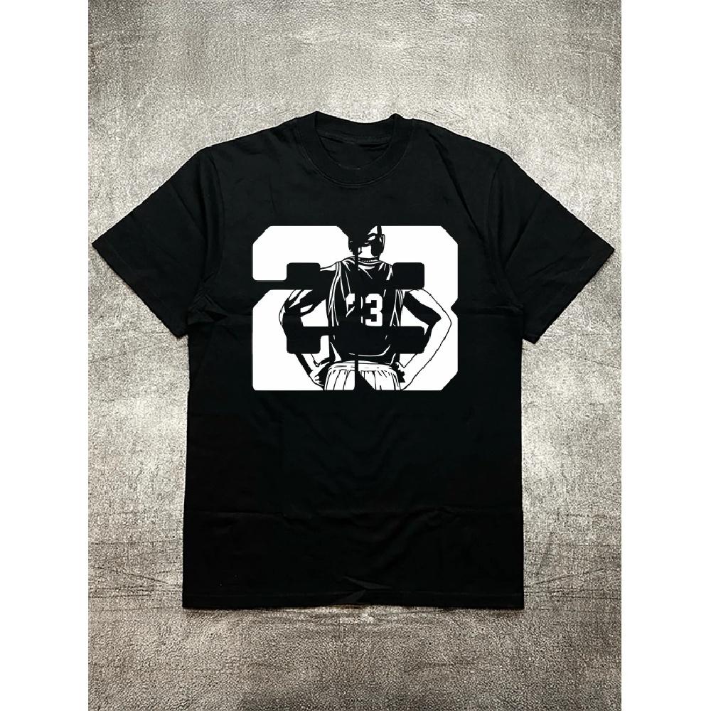 

Basketball Element Number Print 200g Cotton Men s Black Short - Sleeve T - Shirt XXXXXL чорний