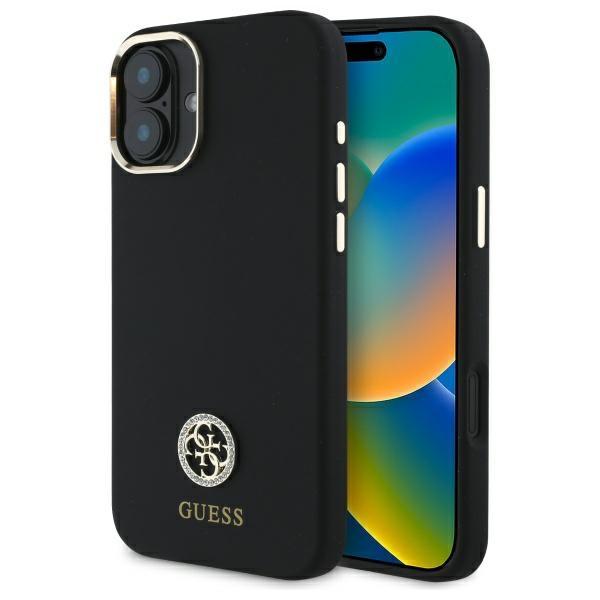 Guess Guhcp16Sm4Dgpk Iphone 16 6.1      Czarny/Black Hardcase Silicone Logo Strass 4G