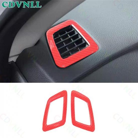 Dashboard L&R Air Outlet Vent Cover For Honda CR-V CRV -24 Red Carbon Fiber
