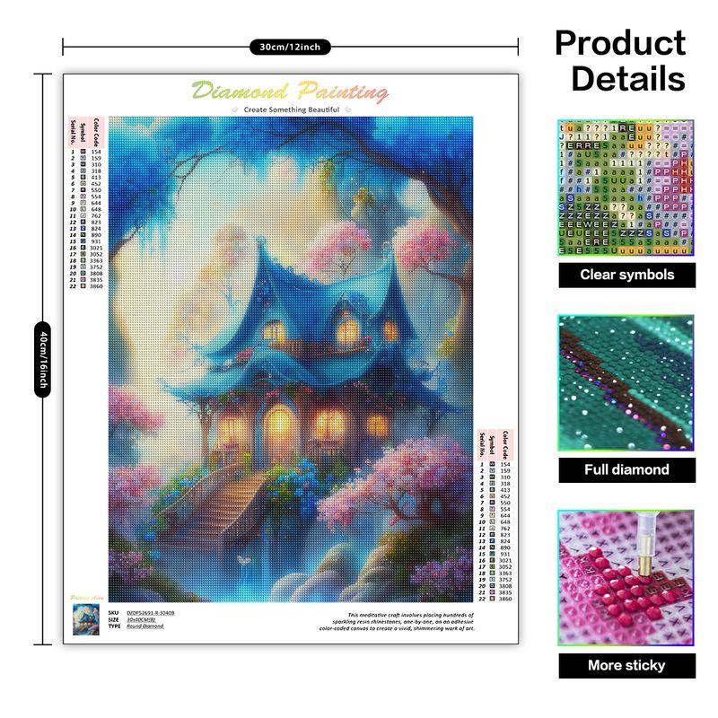 5D Diamond Painting Full Round Diamond Mosaic Fantasy House Diamond Embroidery Sale Landscape