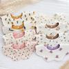 Ins Double-sided Cotton Waterproof Bib Crepe 360-degree Rotating Saliva Towel Children's Breathable Gauze Baby Bib