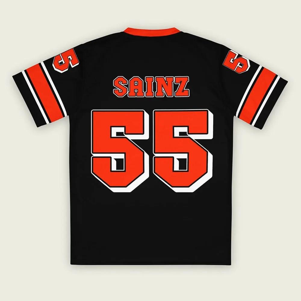 Racer Carlos Number 55Sainz Jr Jersey Unisex Loose V-neck T-shirt Casual Design 3D Printing Men/Women T Shirt Short Sleeve Tees graphic t shirts