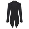 S-XL Donna Giacca Vintage Frac Revers a Punta Scollo a V Apertura Frontale Manica Lunga Giacca da Smoking Capospalla per Cocktail Cameriere Cosplay