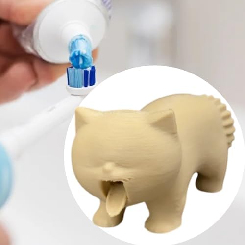 Penlimly Cat Toothpaste Squeezer | Vomiting Cat Topper - Cute Bathroom Dorm Nightstand Decor for Pet Lovers Home