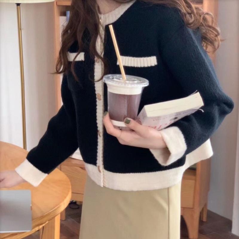 Autumn New Vintage O Neck Knitted Sweater Cardigans Women Elegant Casual Solid Loose Outer Knitted Cardigan Coat Women Fashion Winter Sweaters 25535