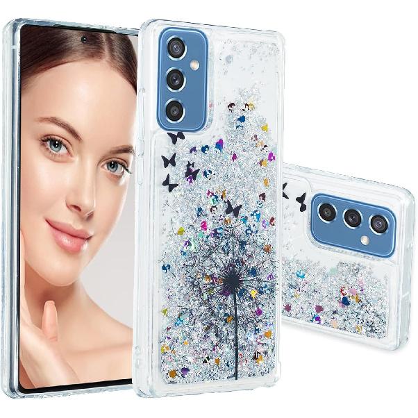 OOPKINS Glitter Case for Samsung Galaxy A35 5G for Girl Sparkle Flowing Shiny Quicksand Transparent Soft TPU Silicone Bumper Shockproof Protective
