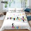 Home Living Luxury 3D Music Dance Bedding Set Comfortable Duvet Cover Set Kids Bedding Set Queen and King EU/US/AU/UK Size