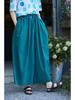 Women's Summer Lightweight Retro Blue Cotton Carrot Pants