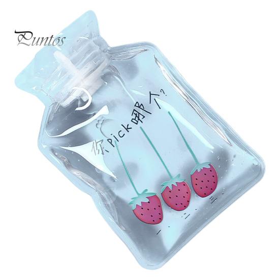 Clear PVC Hot Water Bag Cartoon Pattern Leak-proof Hot Cold Compress Pain Relief Winter Hand Feet Warmer Pouch Bottle Warm Gift