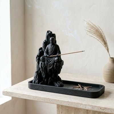 3D Printed Zen Monk Stick Incense Holder Chinese Style Mountain Incense Stand  Tea Room