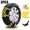 3pcs Car Snow Tire Chains Mud Tyre Wheels Thick Anti-Skid Belt For Car/SUV/Truck Portable Easy To Mount Emergency Traction