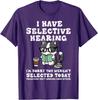 Funny Selective Hearing Cat Reading Graphic Tee Casual Cotton Short Sleeve TShirt for Men