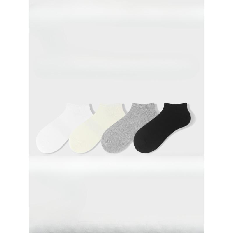 4 Paar Damen Frühling und Sommer Neue Mode Sport Freizeit Reine Farbe Deodorant Feuchtigkeitstransport In der Röhre Socken