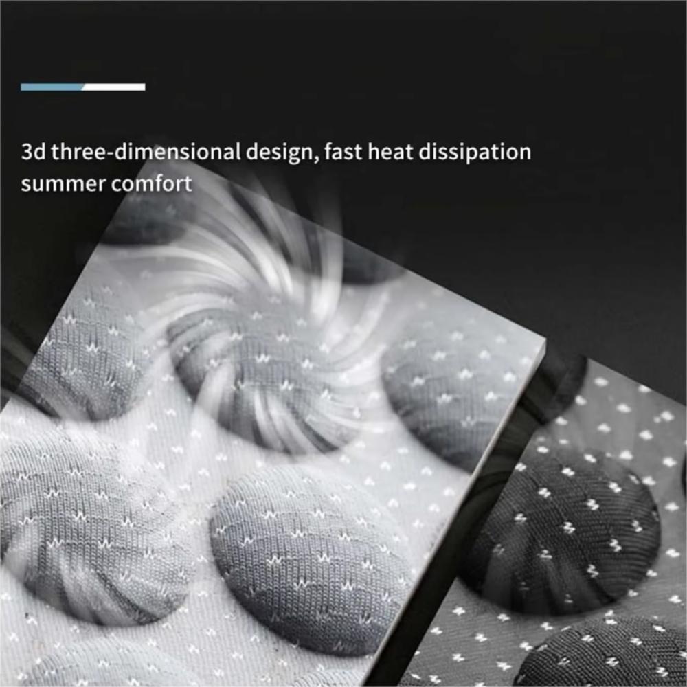 3D Textured Breathable Cooling Summer Car Seat Cushions,Ice Silk Fabric Front Dual-Seat Pads, Easy Installation No Straps Need