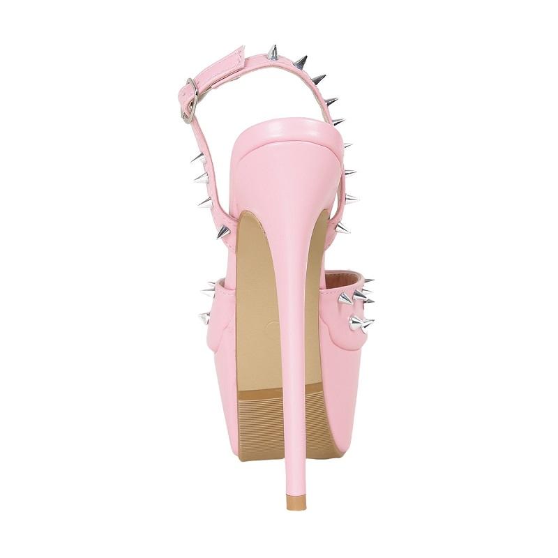 Fashion Eilyken Sexy Peep Toe Pole Dance High Heels Women Sandals Fashion Rivet Platform Open Toe Buckle Strap Party Shoes