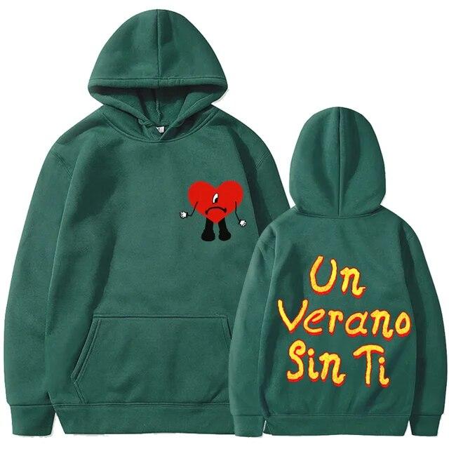 2022 New Bad Bunny Unisex's Women's Printed Hoodie Fashion Street Hip Hop Hoodie Sweatshirt Unisex High Quality Hot Sale Hoodie Unisex