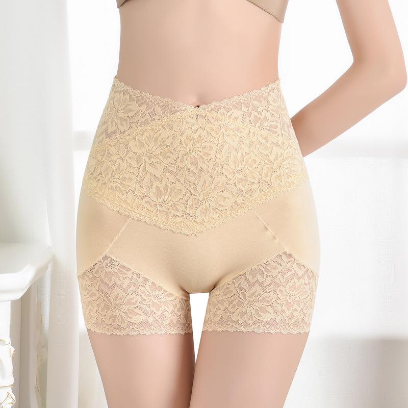 Women's Multi-Size Anti-Exposure Safety Pants: High-Waist Belly-Control Lace Cotton Leggings