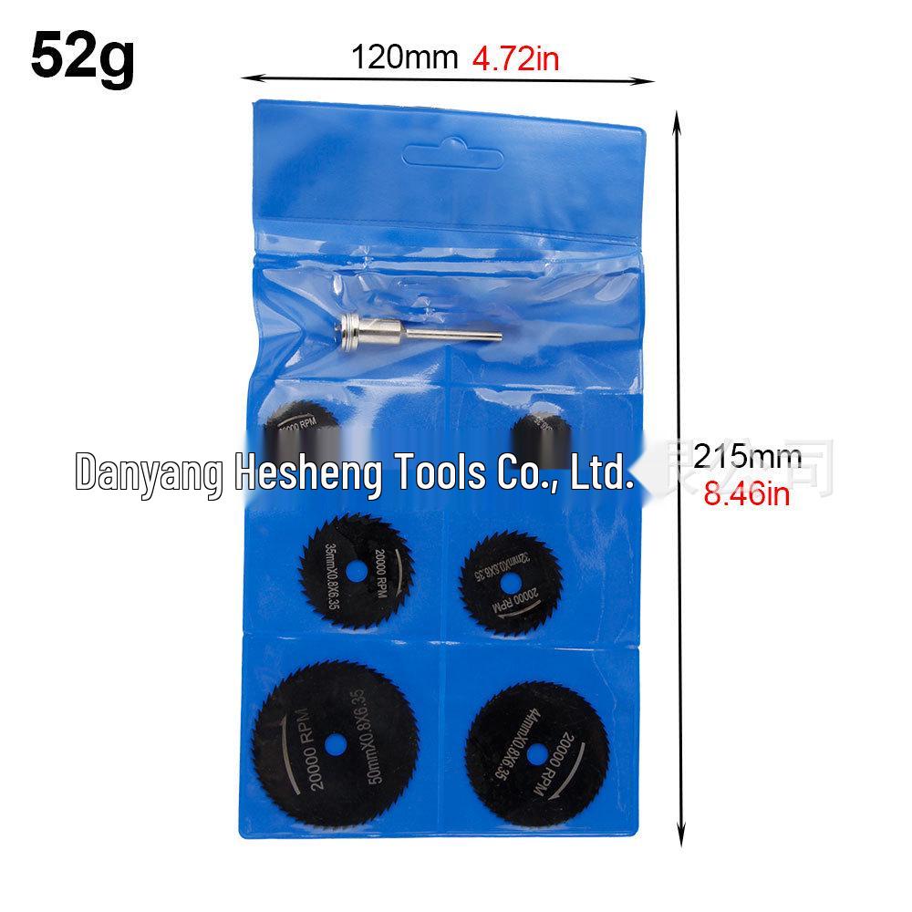 6-Piece Circular Saw Blade Set for Woodworking & Metal Cutting, 3.17mm Hand Drill & Electric Grinder Blades