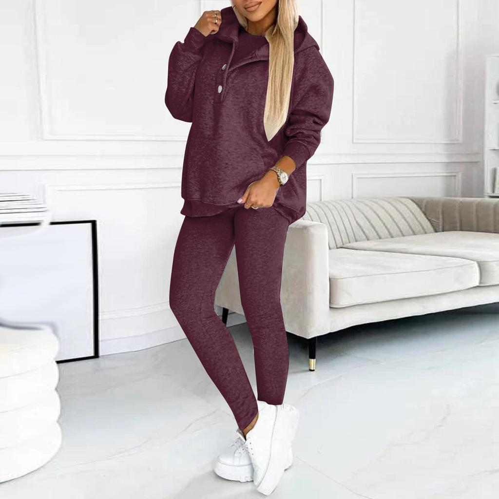 Hooded Sports Tracksuit Running Outfits Long Sleeves Pullover Hoodies Sweatshirt+Sweatpants+Tank Set