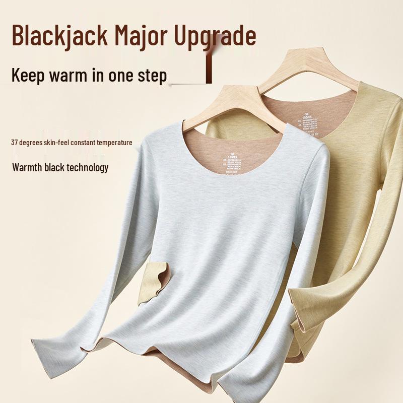 Női kasmírkeverék hőtermelő kerek nyakú termál szett: Antisztatikus, Bőrbarát, Őszi/Téli Alsónemű