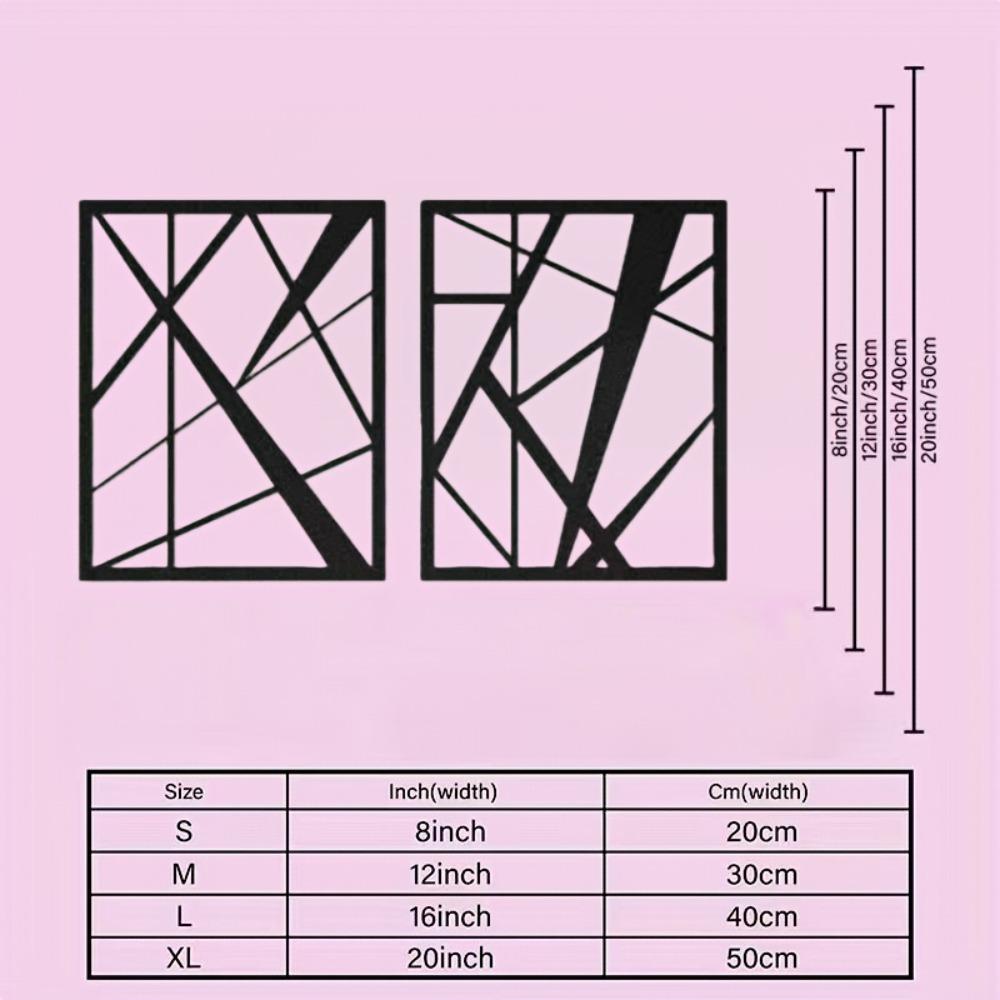 2pcs Abstract Metal Line Wall Art Modern Geometric Pattern Panel Set for Home Scene Themed Party Decoration Housewarming Gift