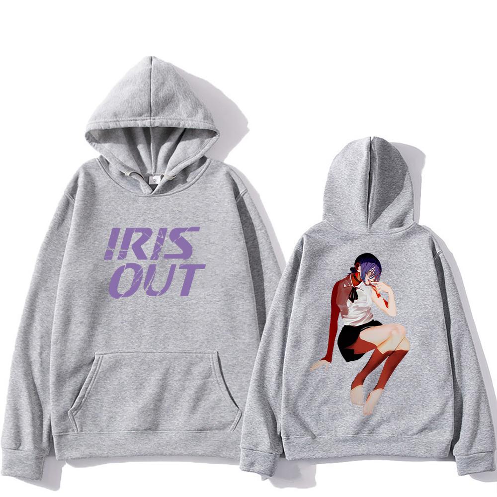 

Japanese Anime Theme Song Hoodies Yonezu Kenshi IRIS OUT Cartoon Print Clothing Kawaii Girls Sweatshirt Women Men Manga Pullover XS серый