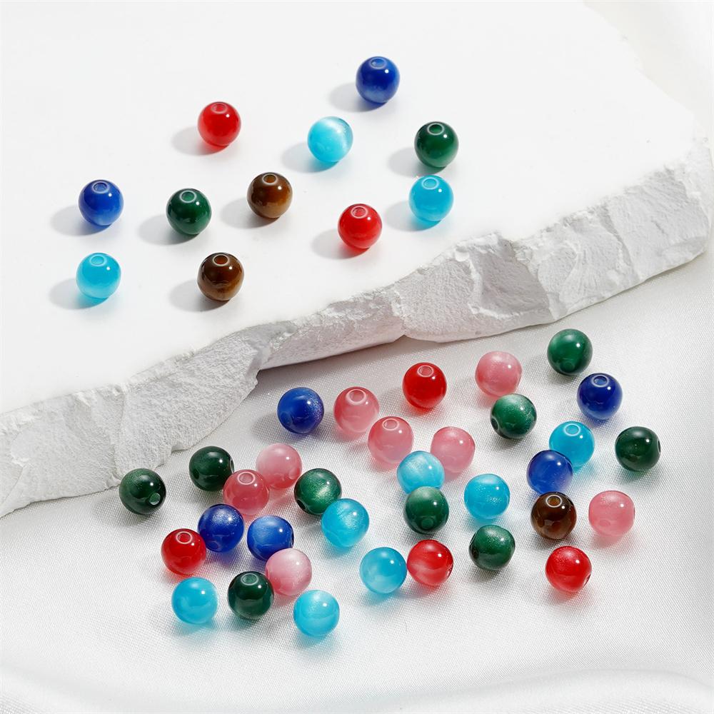 10pcs/lot 6mm Resin Cat Eye Shape Bead Loose Spacer Charms Beads for Jewelry Making DIY Cute Bracelet Necklace Earring Supplies