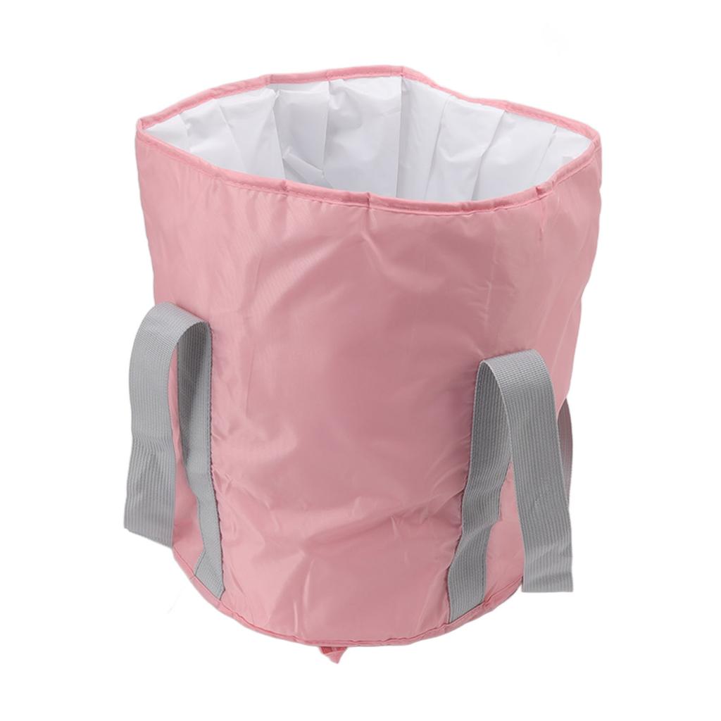 Foldable Foot Tub Polyester Double Layer Collapsible Camping Bucket with Storage Bag for Outdoor