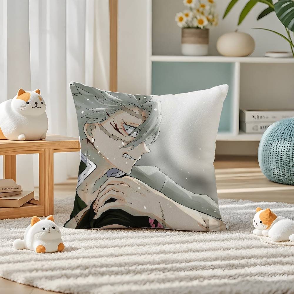 Demon Slayer Tokito Muichiro Anime Plush Pillow Cover Soft Short Plush Cushion Cover For Sofa Bedroom Home Decor Gift Decoration