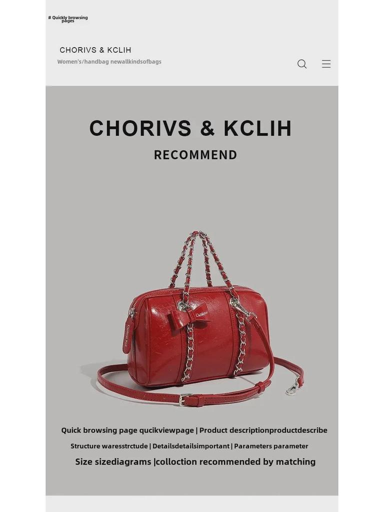 Korean-Style Boston Wax Leather Handbag with Bow Accent