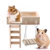 3Pcs Wooden Hamster Crawling Ladder Funny Swing Platform Toys Set for Small Pet