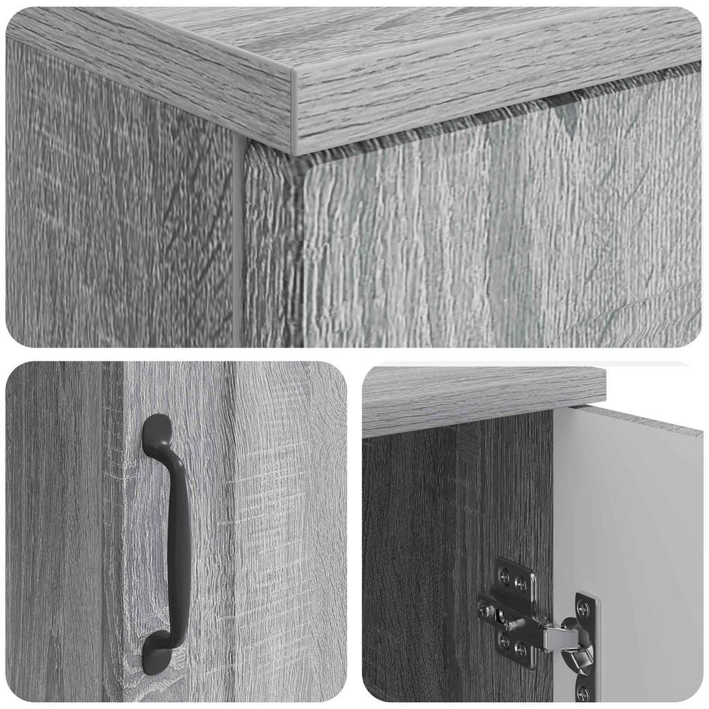 Desk Grey Sonoma 142.5 X 50 X 75 Cm Particleboard