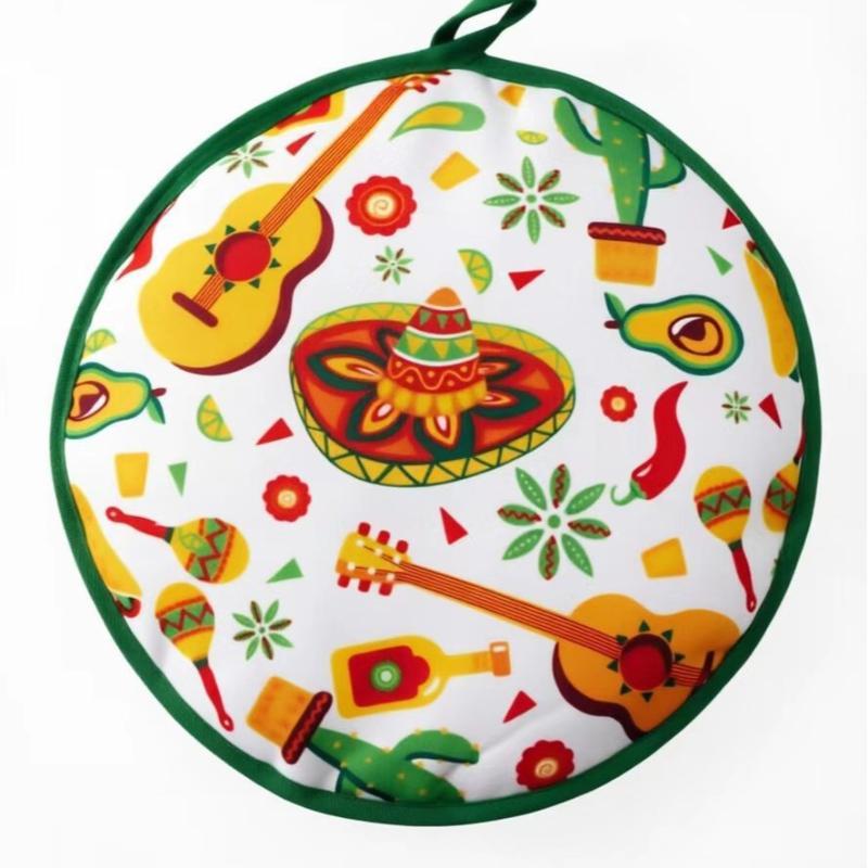 Tortilla Warmer Pouch Round Thickened Insulated Fabric Bag Keep Food Warm For Burrito Pancake Kitchen Dining Party Use