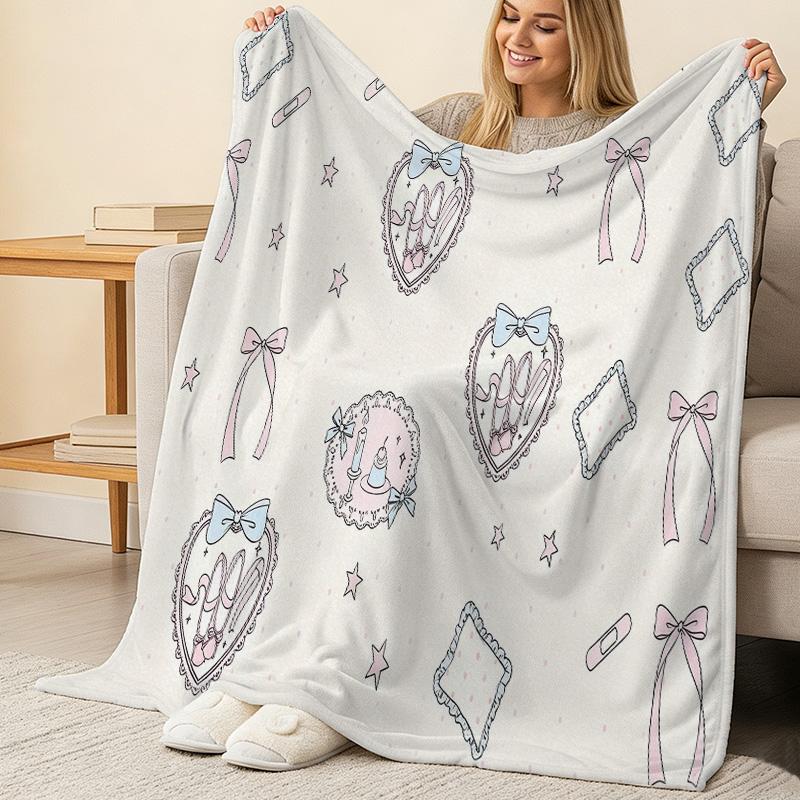 Lightweight Flannel Throw Blanket: Soft, Warm & Cozy Home Leisure Blanket for Halloween & Christmas, Thin Comfortable Fleece for Daily Use