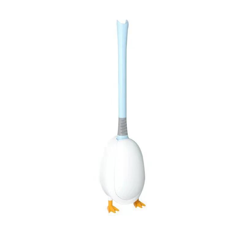 Diving Duck Wall-Mounted Silicone Toilet Brush - Multifunctional, Punch-Free, No Dead Angle Cleaning