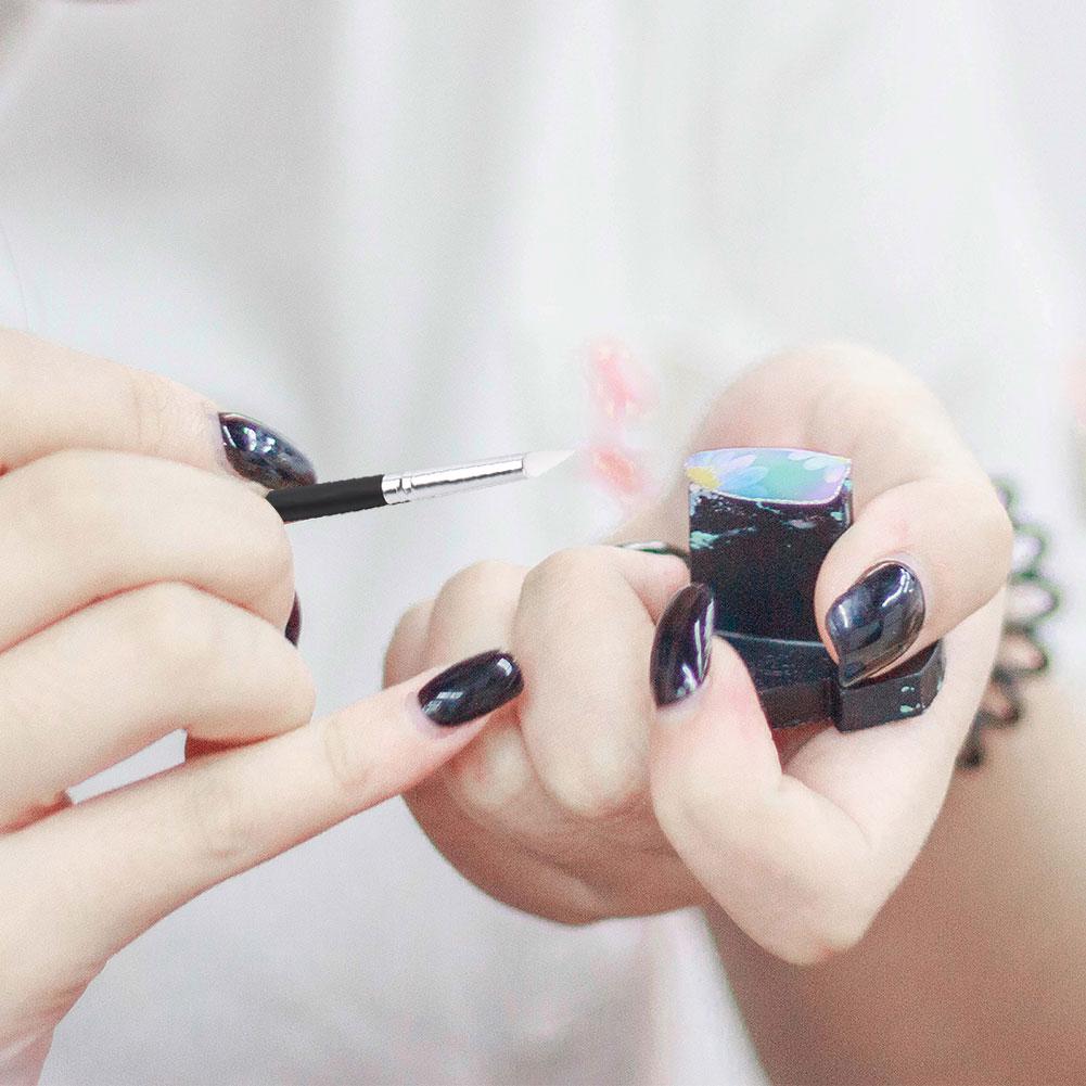 5 PCS Nail Art Sculpture Silicone Pen Kit, Wooden Painting 3D Effect Sculpture Cleaning Brush
