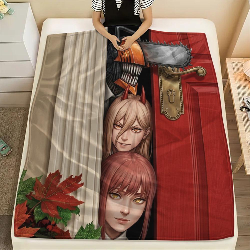 1 Stück Chainsaw Man Gemustert Flanelldecke Geeignet für Alle Jahreszeiten Für Heimdekoration Wärme Und Komfort Geschenke Feiertagsgeschenk