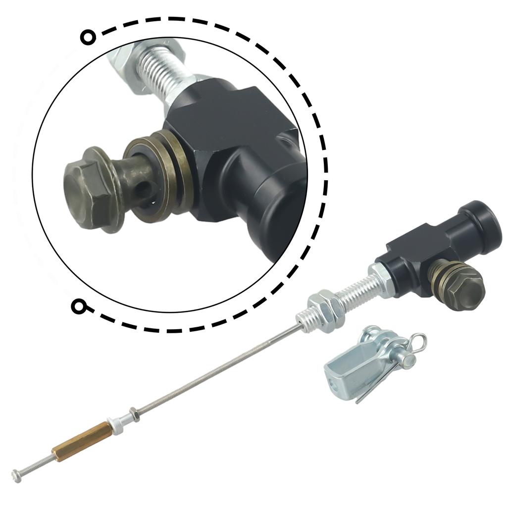 Black Motorcycle Hydraulic Clutch Brake Pump Kit Aluminum Material Designed for Most Motorcycles M10x1 25mm Thread Size