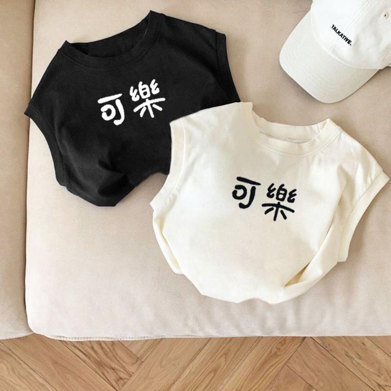 Kids Summer Cotton Sleeveless Vest Casual Round Neck T Shirt Baby Trendy Top 80