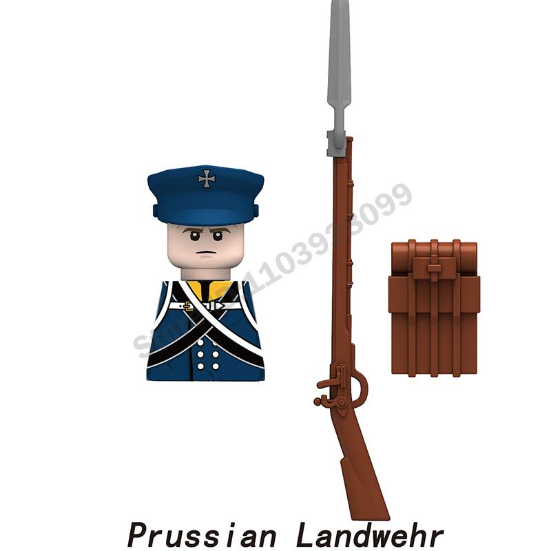 Middle Ages Military Napoleonic Wars Figures Building Block British French Prussia Infantry Knight General Duke Characters Brick