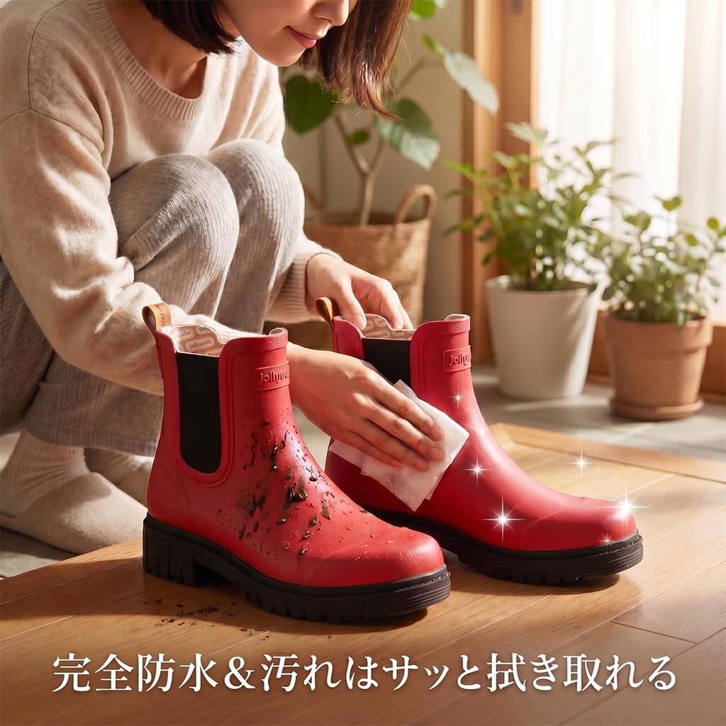 Rain Rain Small and Large Easy to Walk Comfortable for [Jollywalk] Women's Boots, Shoes, Boots, Rain, All-weather, Non-slip, Sizes, In, Waterproof,