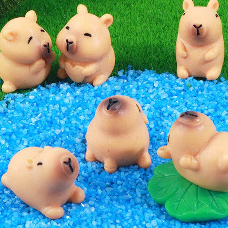 Cartoon Niedliche Capybara Simulierte Tiere Modell Mini Capybara Figuren Home Dekoration Kinder Geschenke Mikro Landschaft Ornamente